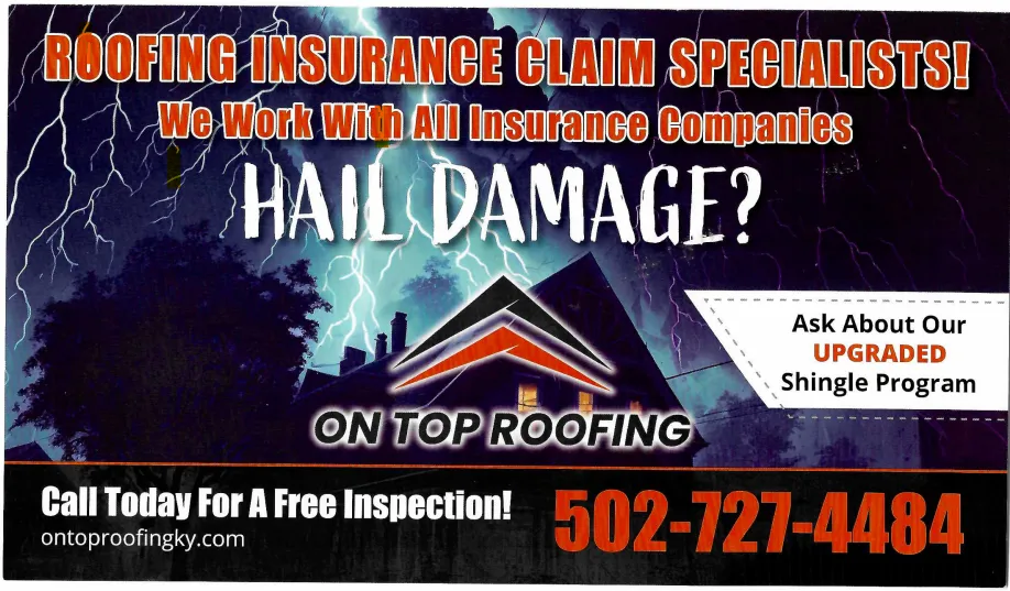 Roofing Insurance Claim Specialists. We work with all insurance companies. Hail Damage? Ask about our upgraded shingle program. Call today 502-727-4484